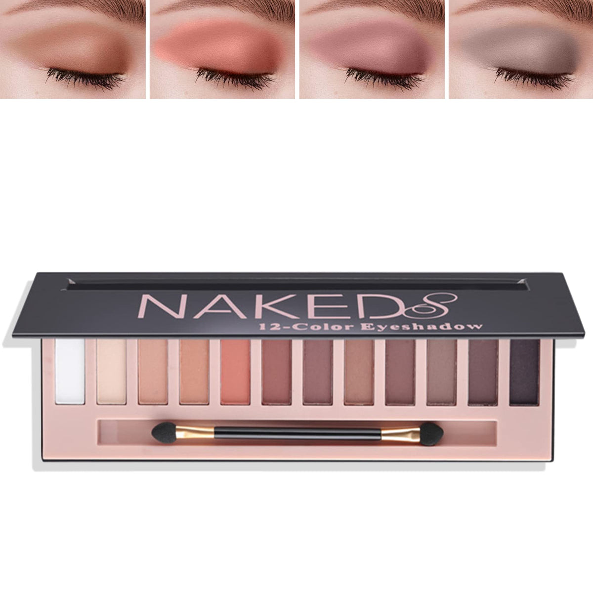 Fusang 12 Colors Naked Eyeshadow Palette - Matte & Shimmer, Long Lasting Waterproof Makeup