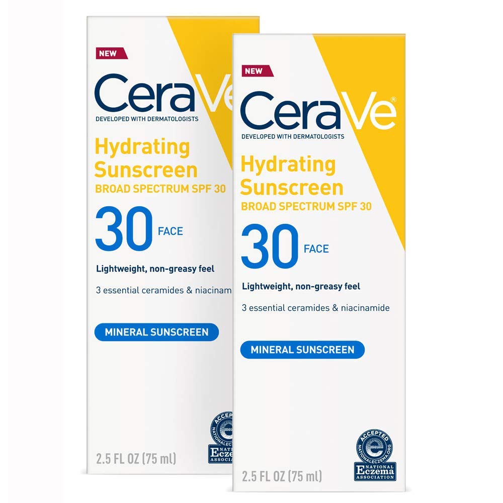 Cerave 100% Mineral Sunscreen Spf 30 - Zinc Oxide & Titanium Dioxide For Sensitive Skin, 2.5