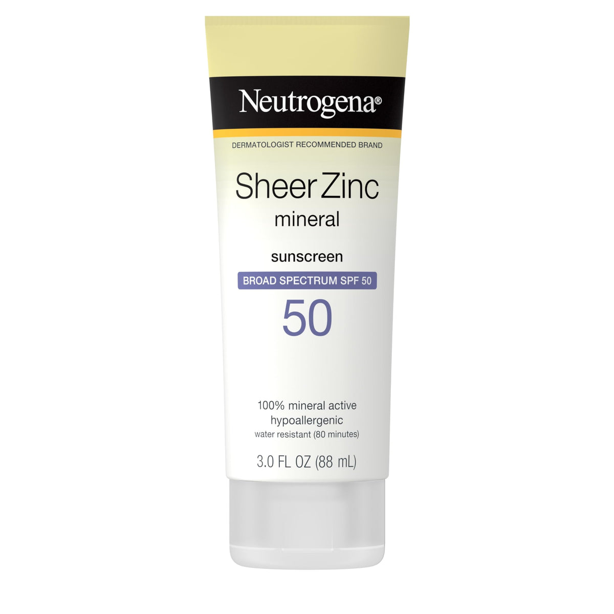 Neutrogena Sheer Zinc Oxide Sunscreen Lotion Spf 50, Water-Resistant, 3 Fl Oz (Pack Of