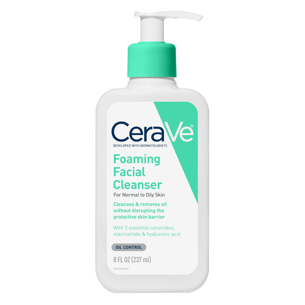 Cerave Foaming Facial Cleanser For Oily Skin, 12 Fl Oz - Hyaluronic Acid, Fragrance Free