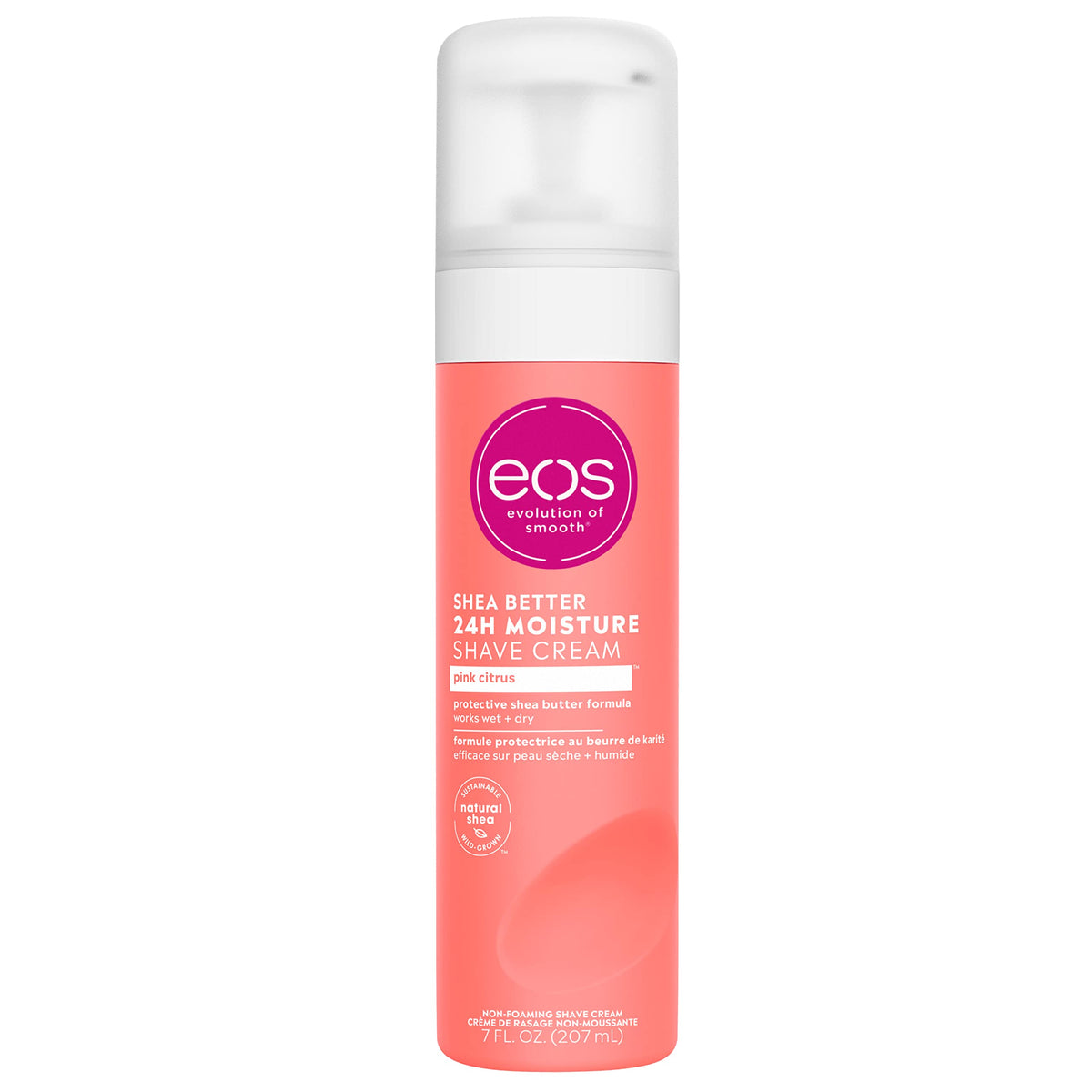 Eos Shea Better Shave Cream For Women, Pink Citrus, 24-Hour Moisture, 7 Fl Oz