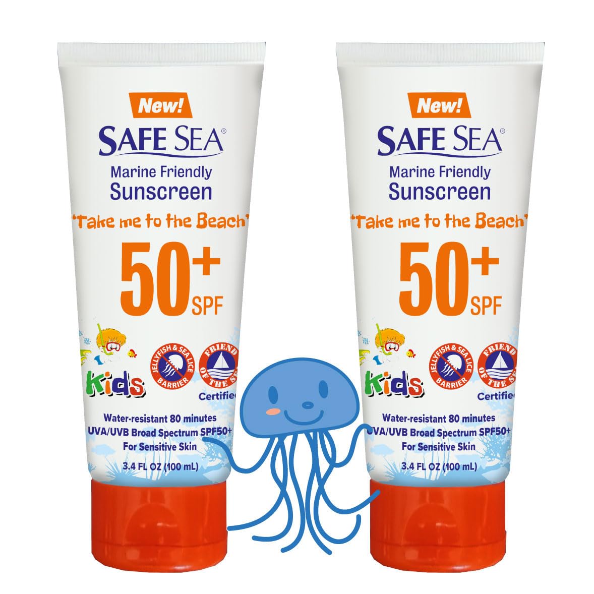 Safe Sea Spf50+ Kids Sunscreen - Travel Size 3.4 Oz, Anti-Jellyfish, Coral Reef Safe, 2