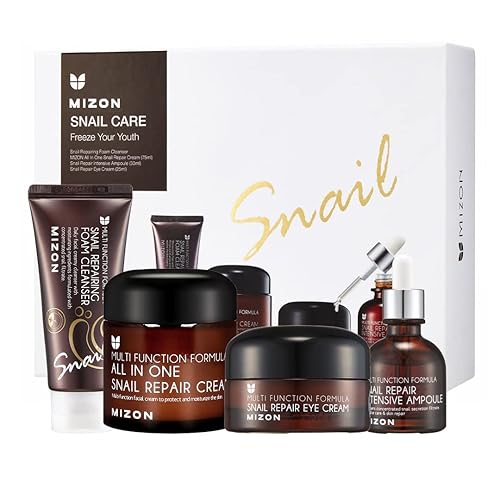 Mizon Snail Repair Skincare Set - 4 Piece Cream, Ampoule, Cleanser & Eye Cream By Coson Co.