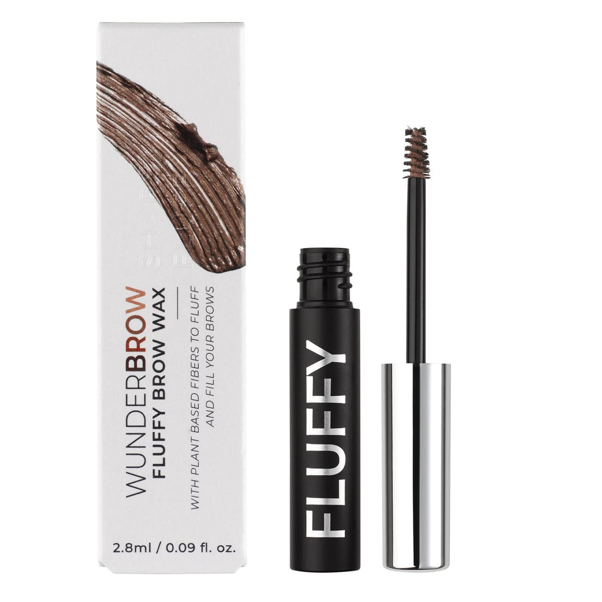 Wunderbrow Fluffy Brow Wax - Vegan, Waterproof, Long Lasting Hold, Brunette, 1 Count