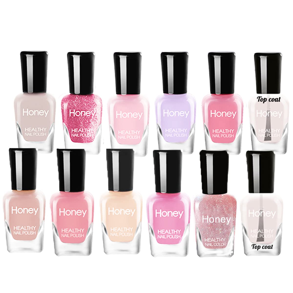 Tophany Easy Peel Off Non-Toxic Nail Polish Set, Eco-Friendly Water Based, 12 Bottles