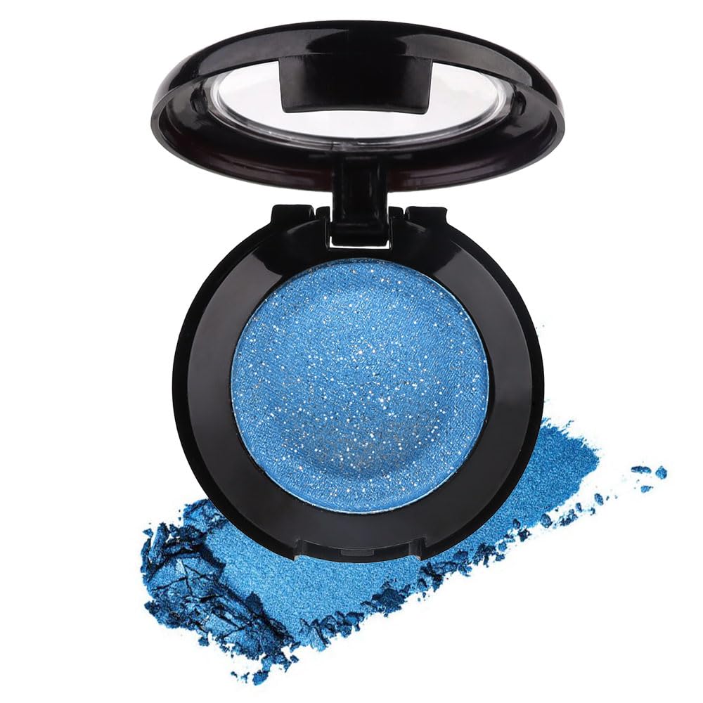 Cakaila Navy Blue Matte Shimmer Eyeshadow - High Pigment, Waterproof, 24 Hour Wear, Brush & Mirror Included