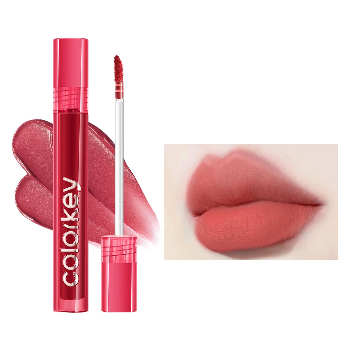 Colorkey Airy Velvet Lip Tint, Matte Longwear Waterproof Lip Stain, R247 Spring Snow, 3G