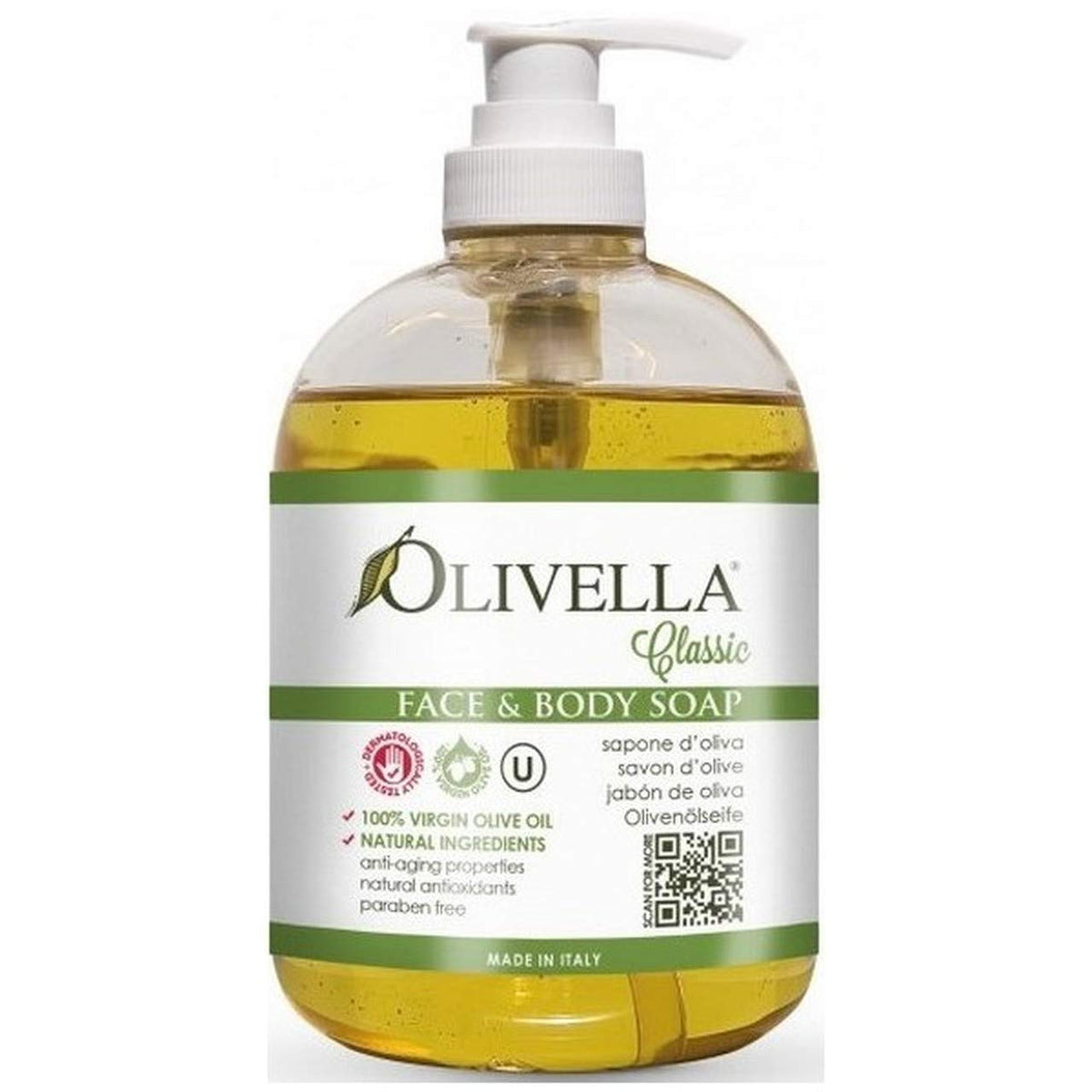 Olivella Liquid Soap - Fragrance-Free, 16.9 Fl Oz, Gentle Cleanser For Sensitive Skin