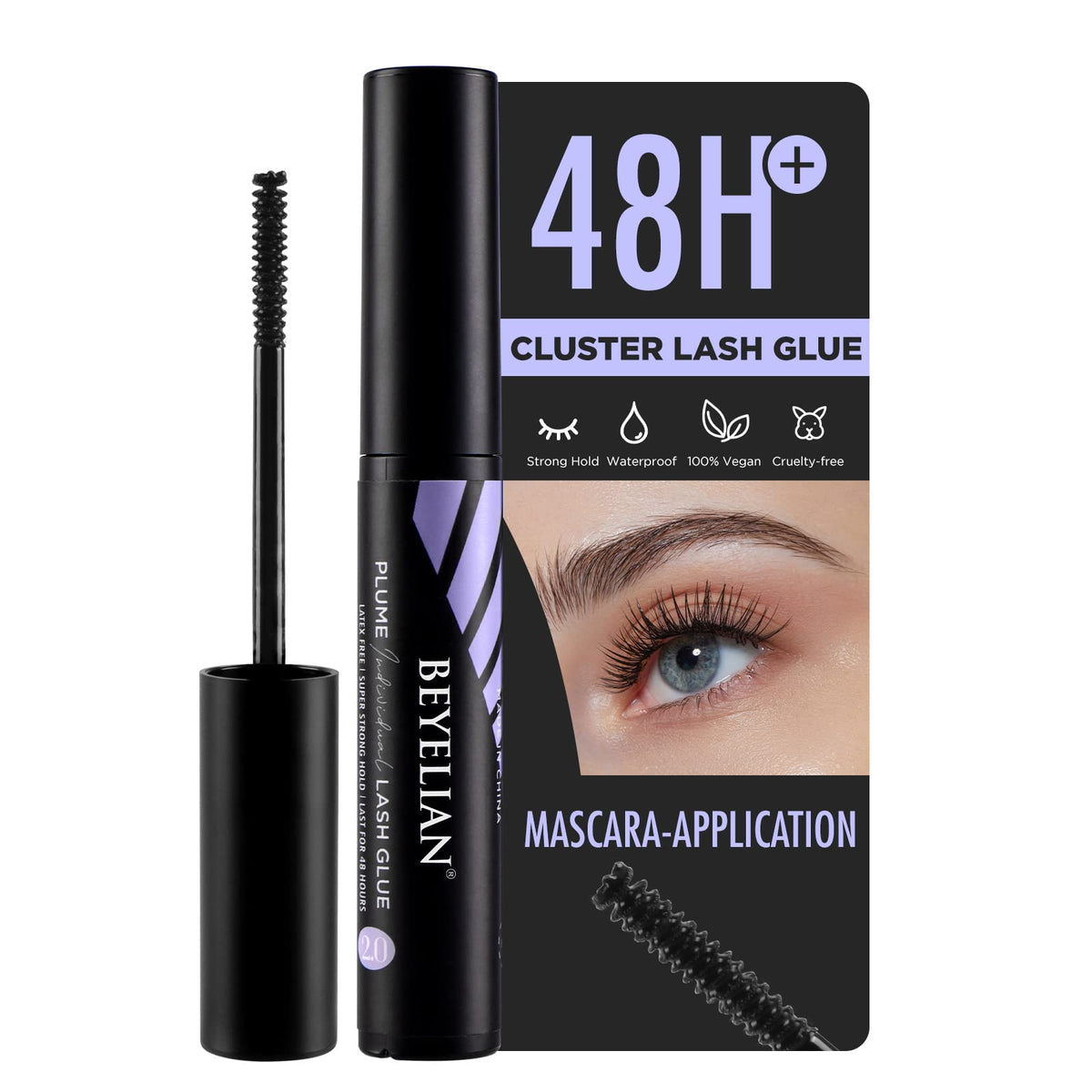 BEYELIAN Cluster Lash Glue - Super Strong Hold Latex Free Adhesive for DIY Eyelash Extensions