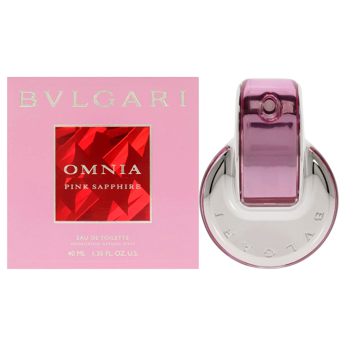 Bvlgari Omnia Pink Sapphire Eau De Toilette for Women, 1.35 oz Perfume, Multi Color, Exotic Floral Fragrance