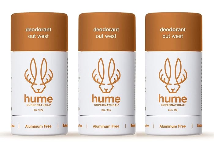 Hume Supernatural Aluminum Free Deodorant - Probiotic, Plant-Based, Long-Lasting, 3 Pack