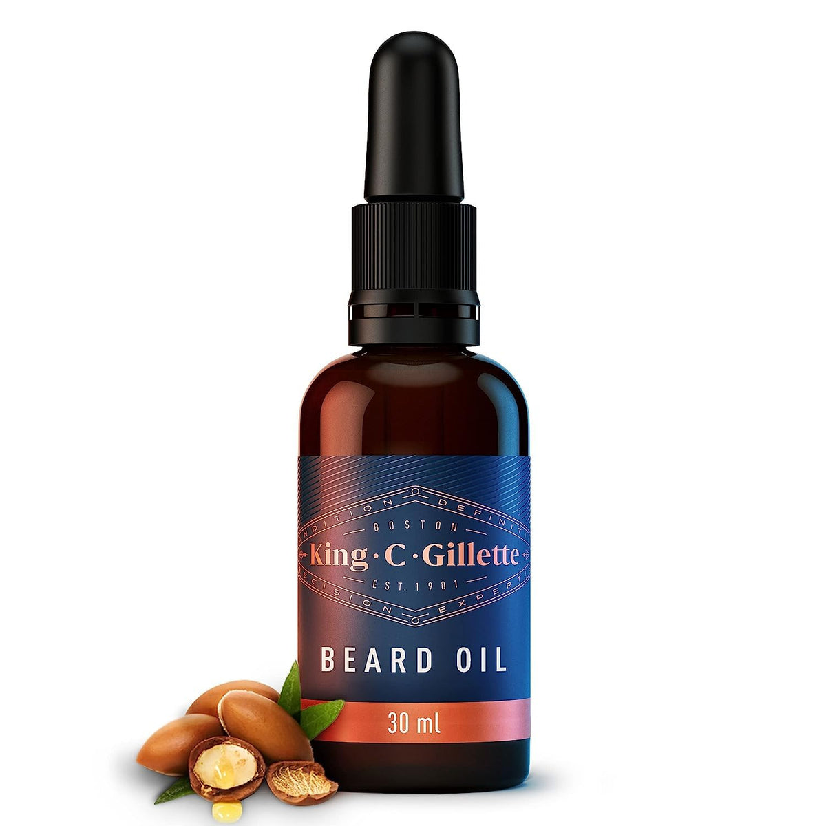 King C. Gillette Beard Oil - Argan, Jojoba, Avocado, Macadamia & Almond Oils - 1 Fl