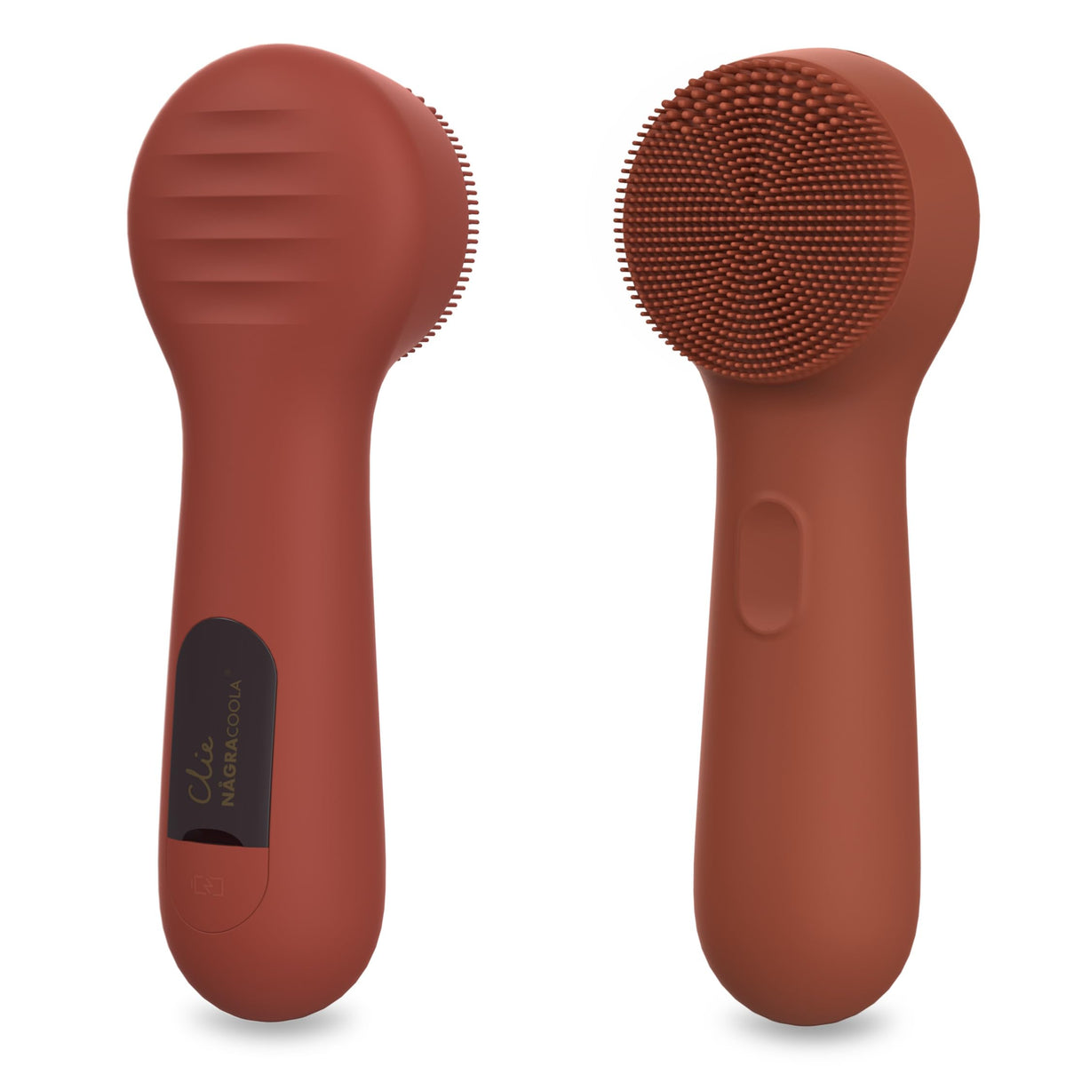 Någracoola Clie 2.0 Silicone Face Scrubber - Rechargeable, Waterproof Exfoliating Brush, Russet