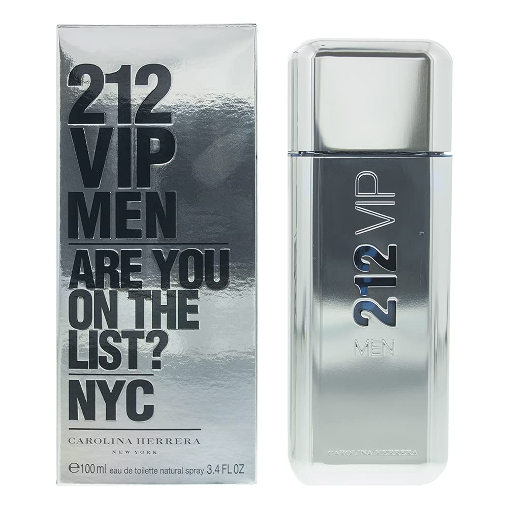 Carolina Herrera 212 Vip Eau De Toilette Spray For Men, 3.4 Oz - Black & Silver Packaging