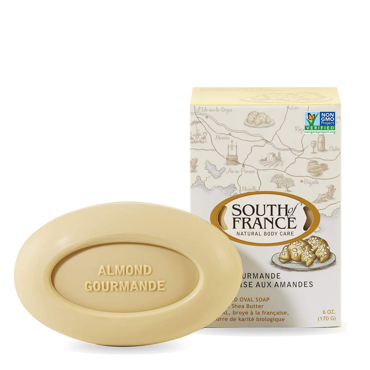 South Of France Almond Gourmand Bar Soap - 6 Oz - Moisturizing & Luxurious Cleanse