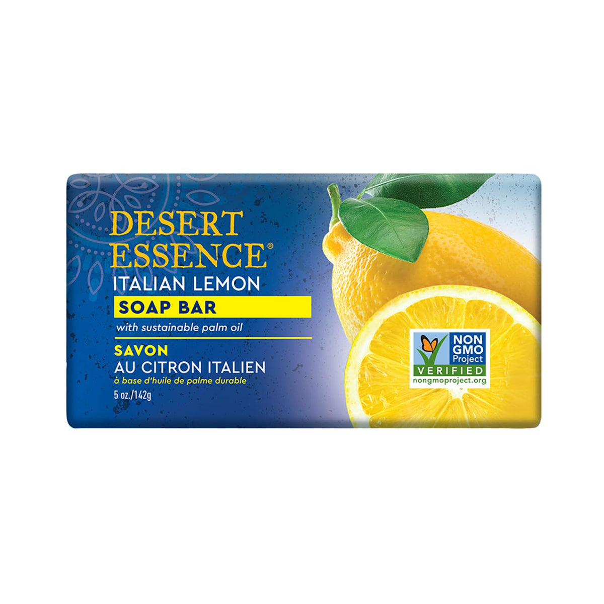 Desert Essence Exfoliating Lemon Soap Bar With Sustainable Palm Oil & Jojoba Oil, 5 Oz