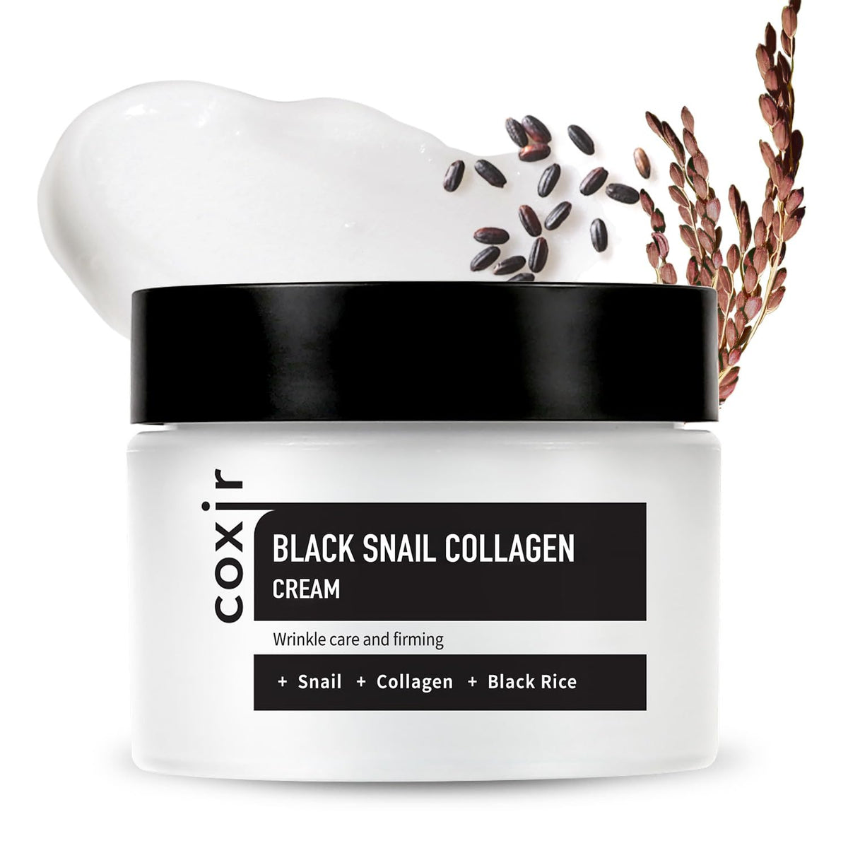 Coxir Black Snail Collagen Cream - Moisturizing & Firming Snail Mucin, 50Ml