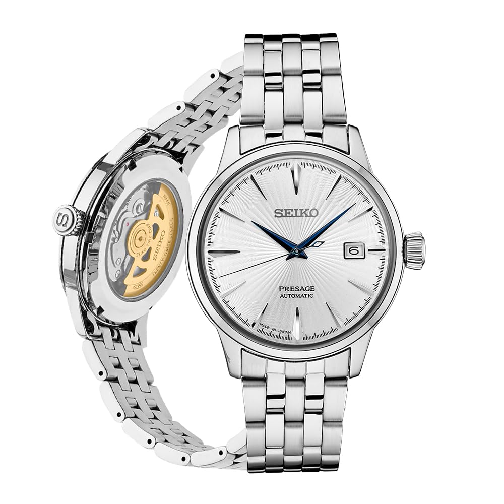 Seiko Srpb77 Automatic Men'S Watch - Presage Cocktail Time, Silver Dial, 50M Water-Resistant