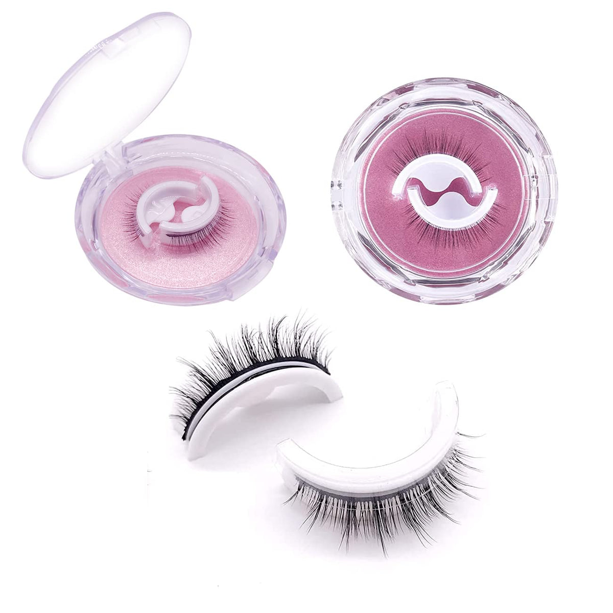 Ksndurn Self-Adhesive Waterproof False Eyelashes - Reusable Thin Black Lashes Without Glue