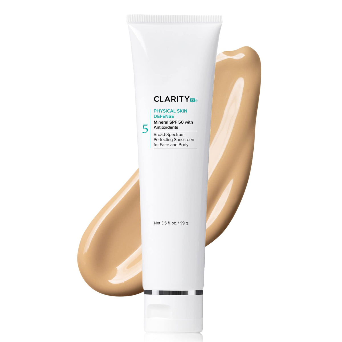 Clarityrx Tinted Mineral Spf 50 Sunscreen With Zinc & Hyaluronic Acid For Face & Body, 3.5 Oz