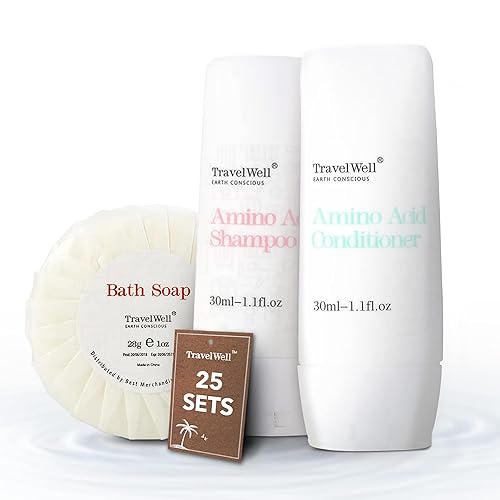 Travelwell Hotel Amenities Set: 30Ml Shampoo, Conditioner & Mini Soap Bars - Travel Size Toiletry Kit