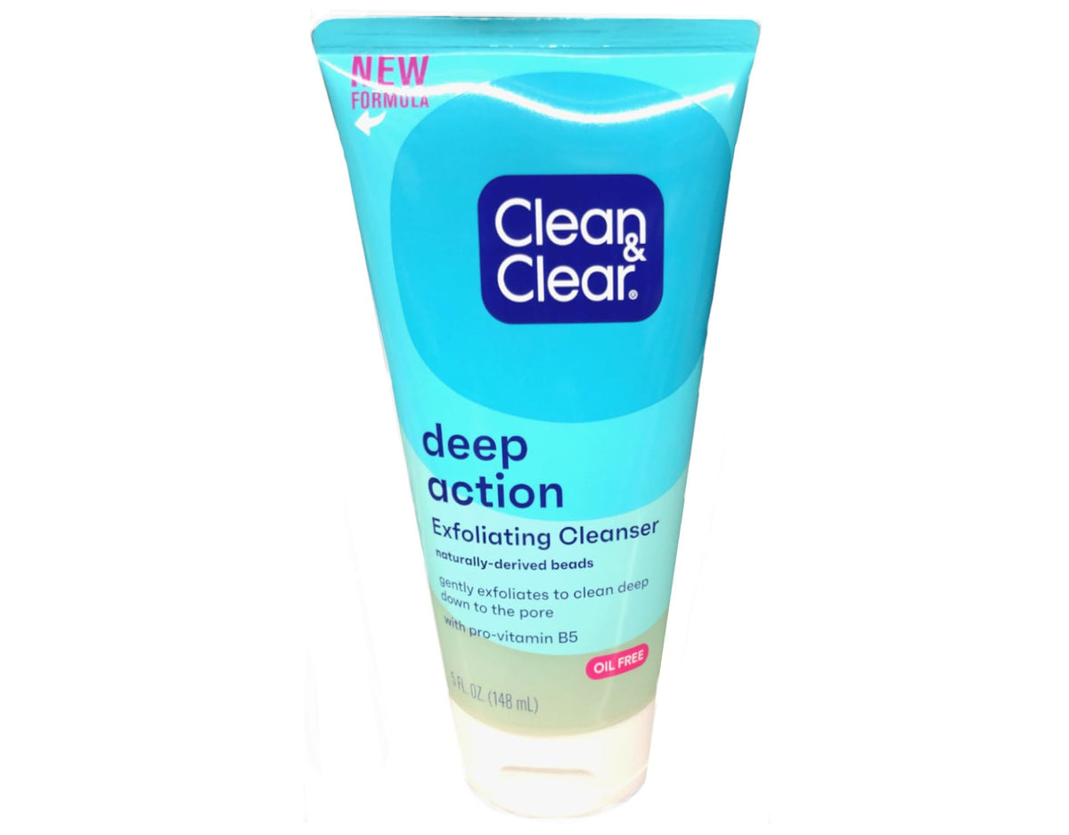 Clean & Clear Deep Action Exfoliating Face Scrub, Oil-Free, 5 Oz - Pore Cleansing & Refreshing