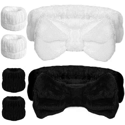 WSYUB Spa Headband & Wristbands Set for Face Washing - Microfiber Skin Care Gifts for Women