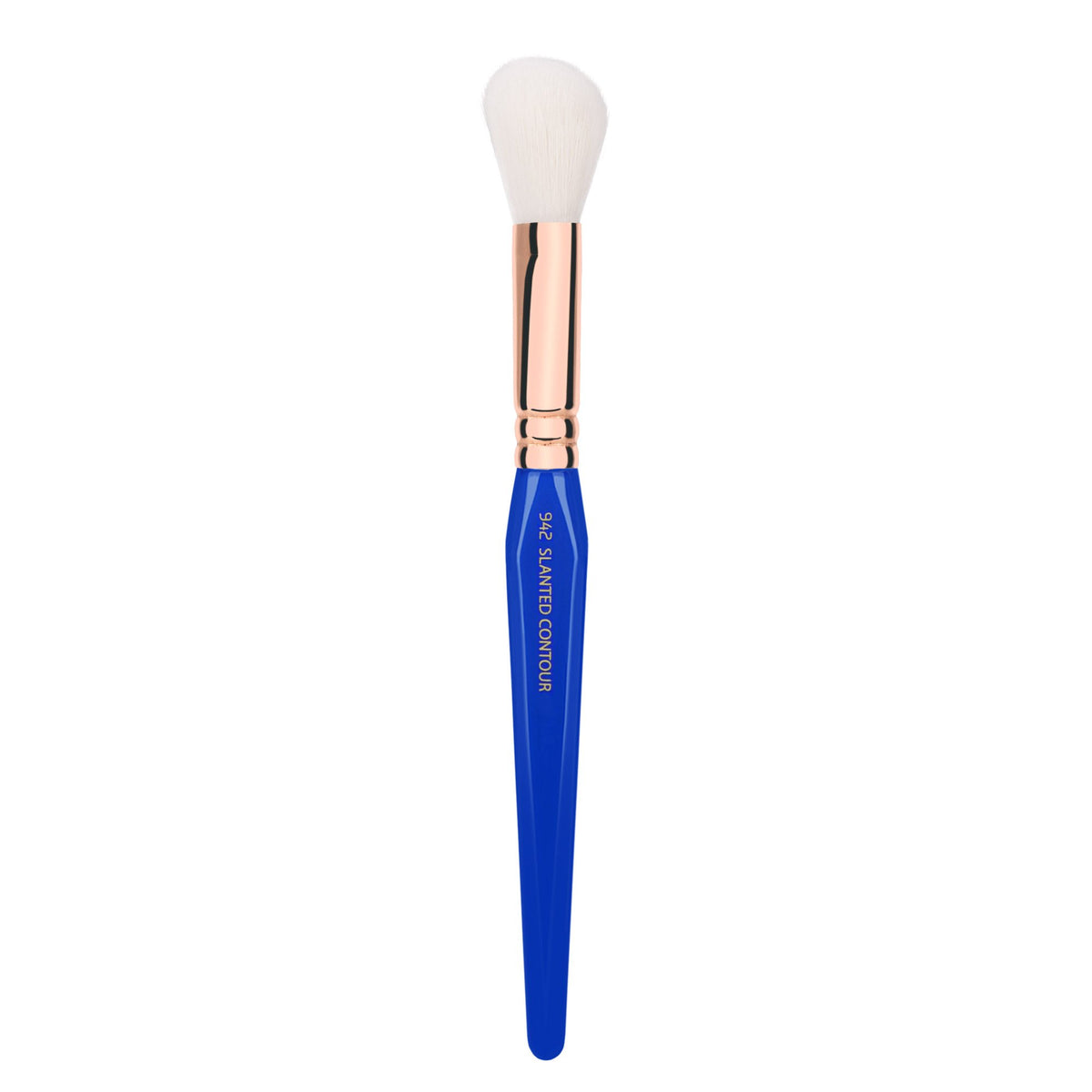 Bdellium Tools Slanted Contour Makeup Brush - Vegan Synthetic Fibers, Blue - 942 Golden Triangle