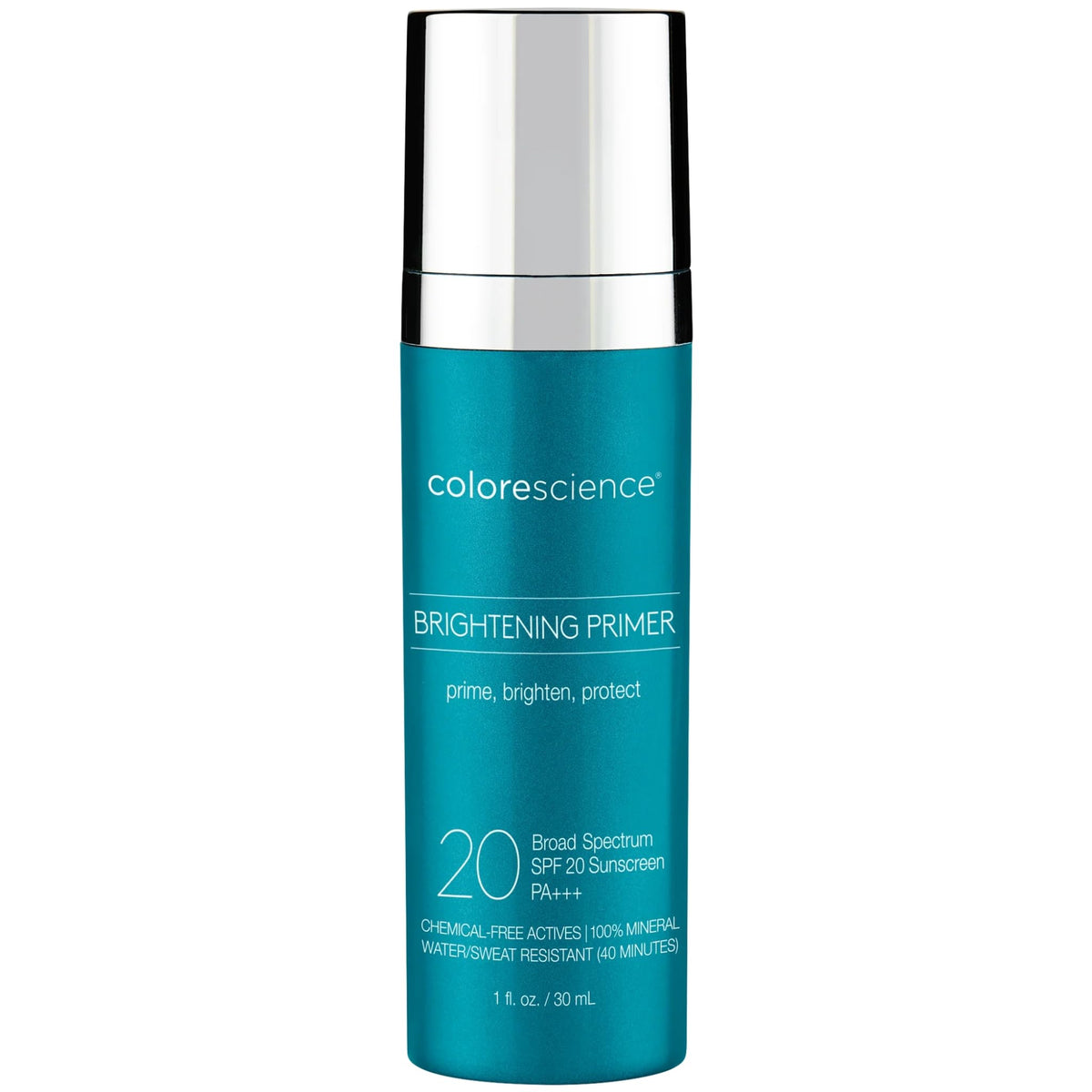 Colorescience Brightening Primer Spf 20 - Water Resistant Mineral Sunscreen, Unscented, 1 Fl Oz