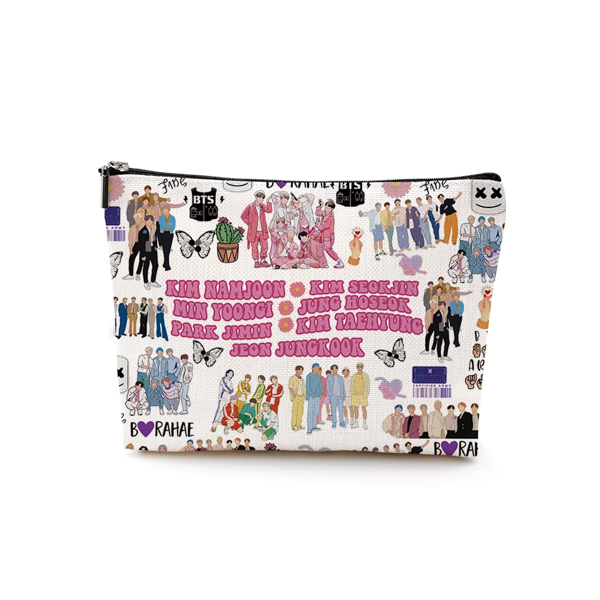 Djhung K Pop Cosmetic Bag - Funny Army Gift For Music Lovers & Friends, 9.7X7 Inches, Canvas