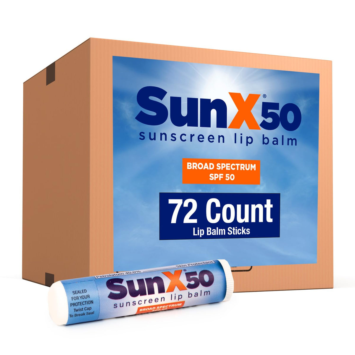 Coretex Sun X 50 Lip Balm Spf 50, Water Resistant, Paraben & Oxybenzone Free, 72 Count