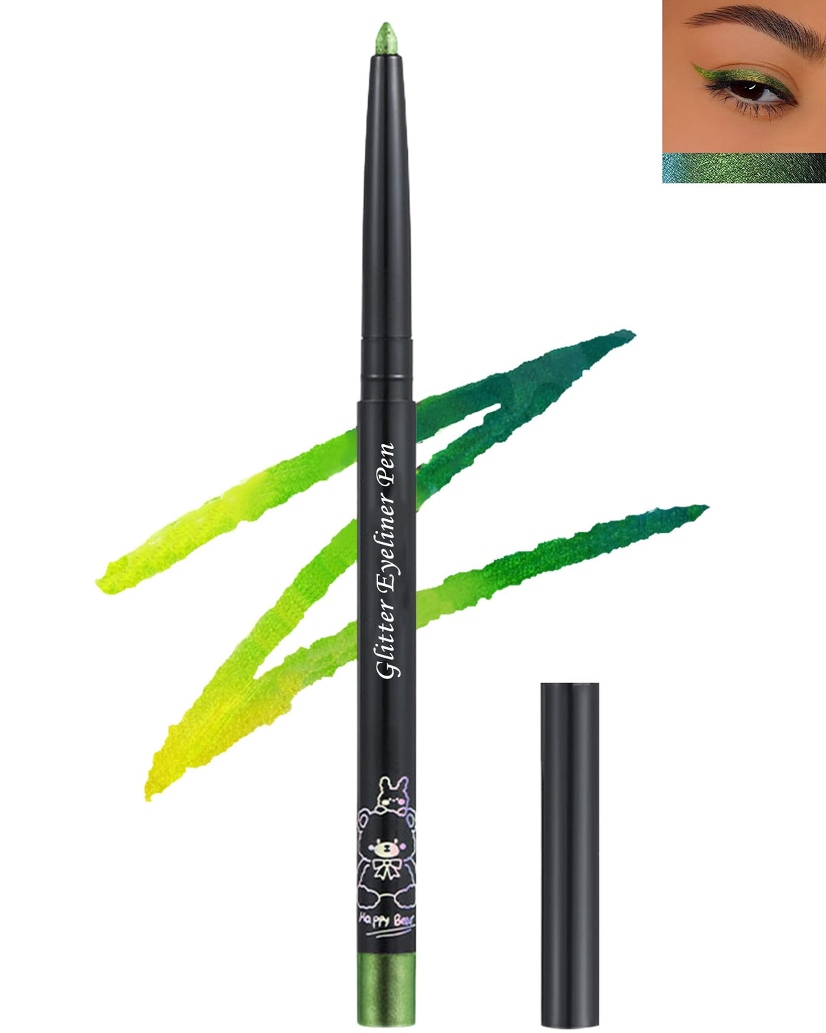 Lysdefeu Chameleon Glitter Eyeliner Gel Pencil - Waterproof Metallic Shimmer Green Yellow 1 Count