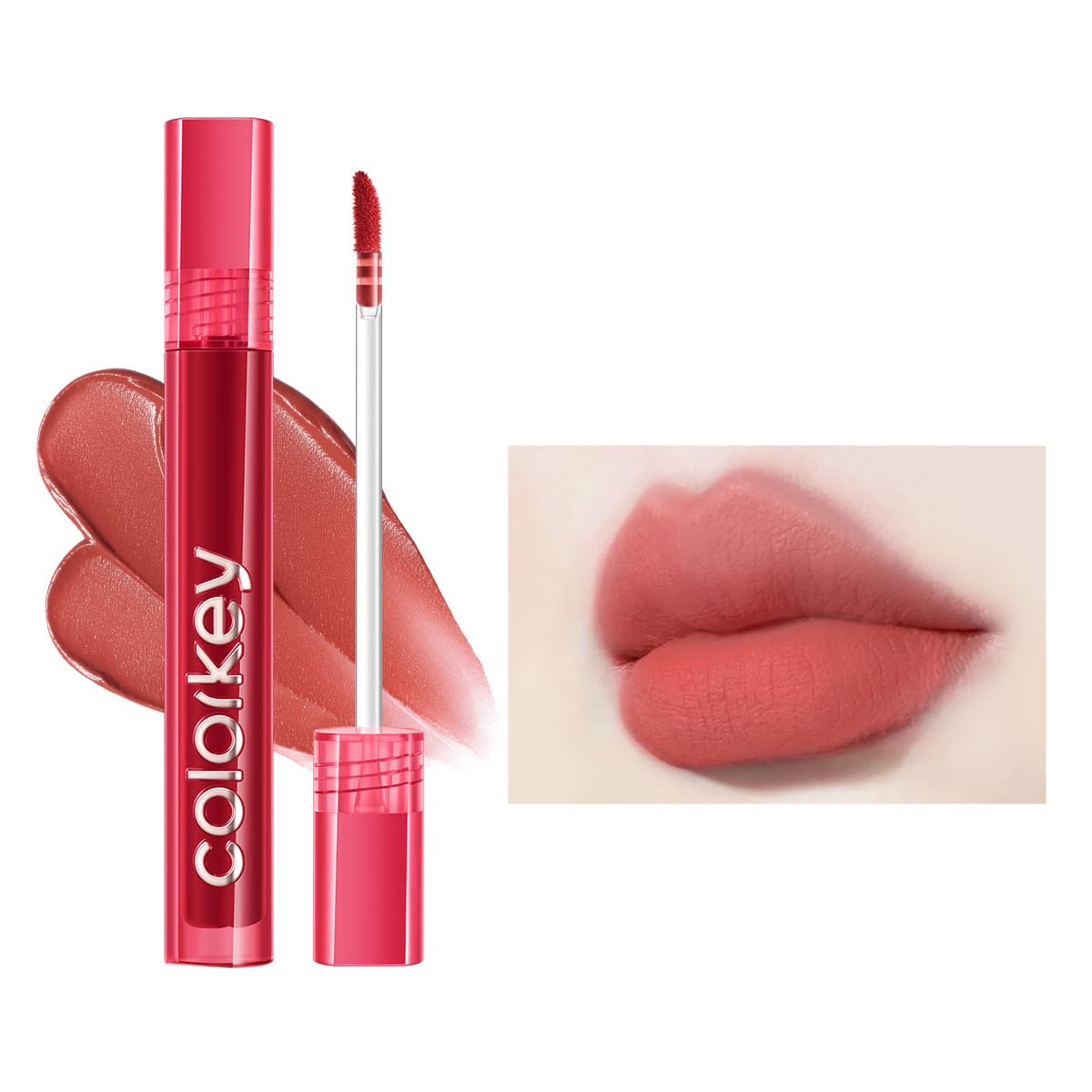 Colorkey Airy Velvet Lip Tint, Matte Finish, Waterproof, Longwear, B620 Oolong Latte, 3G