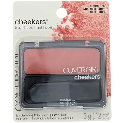 Covergirl Cheekers Blush Natural Rose 148 - 3 Pack, Pink 0.12 Ounce Blush