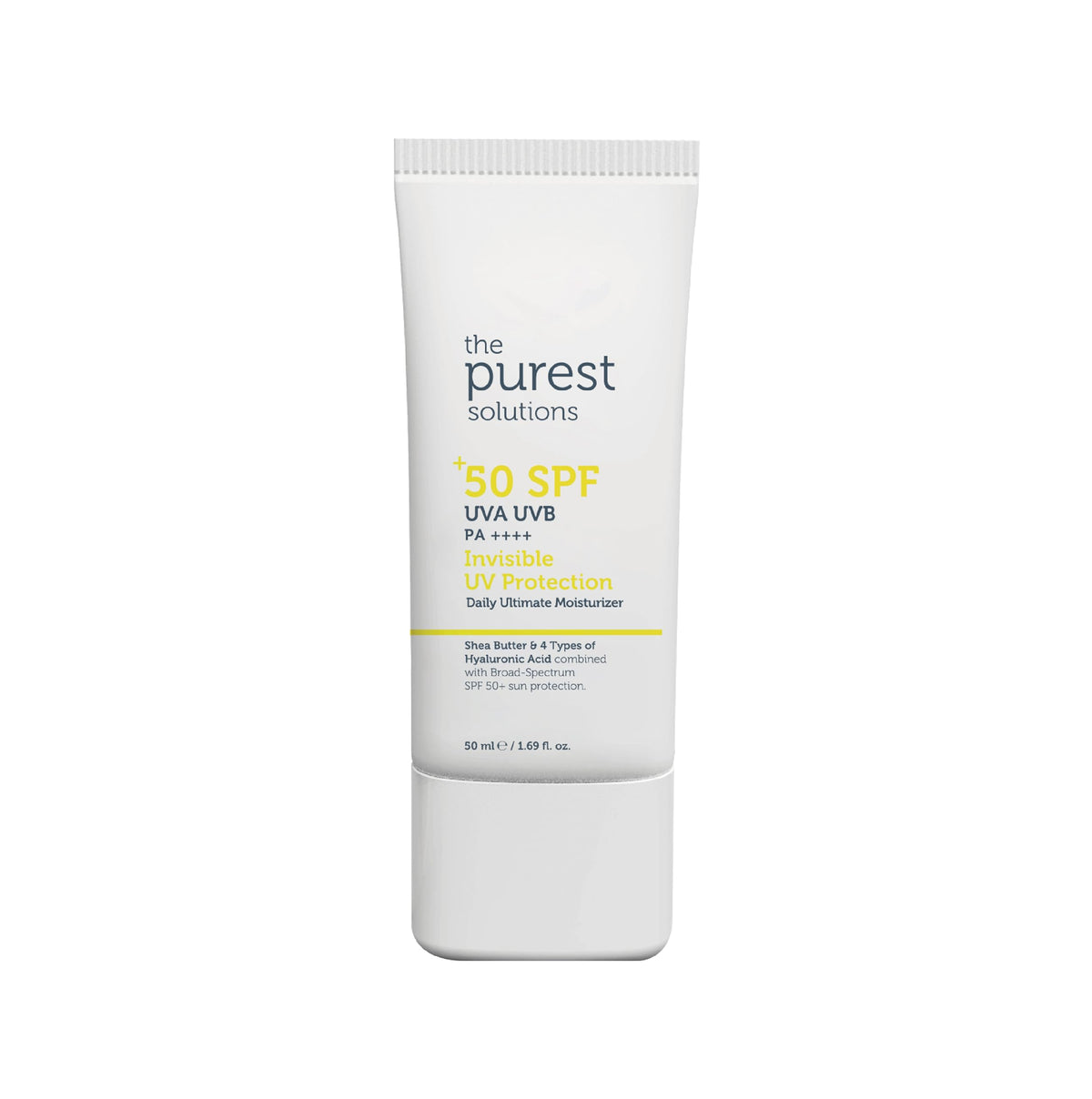 The Purest Solutions Invisible Uv Protection Moisturizer Spf 50+ With Hyaluronic Acid & Shea Butter