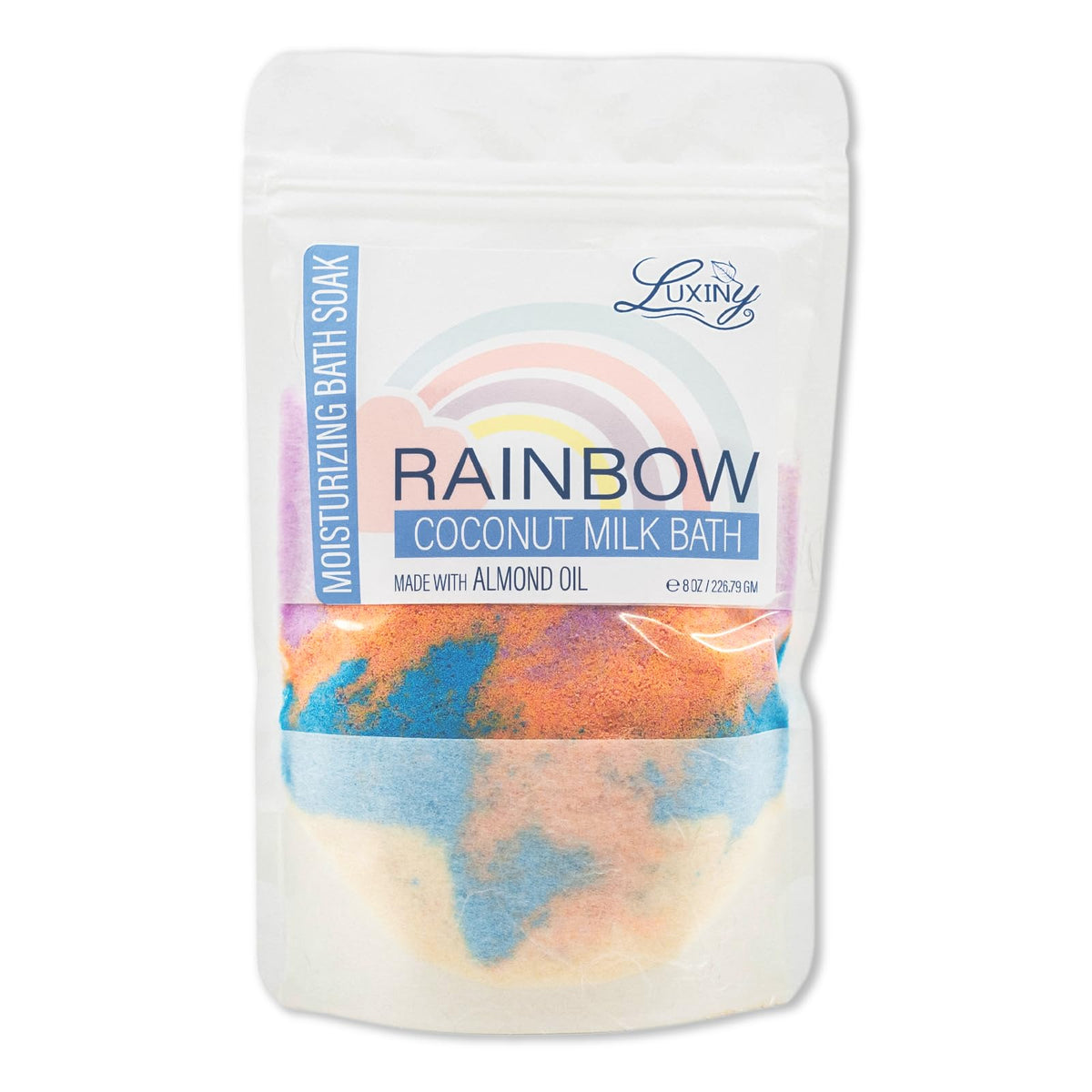 Luxiny Vegan Milk Bath Soak With Coconut Milk & Sweet Almond Oil - 8Oz Rainbow Fizz