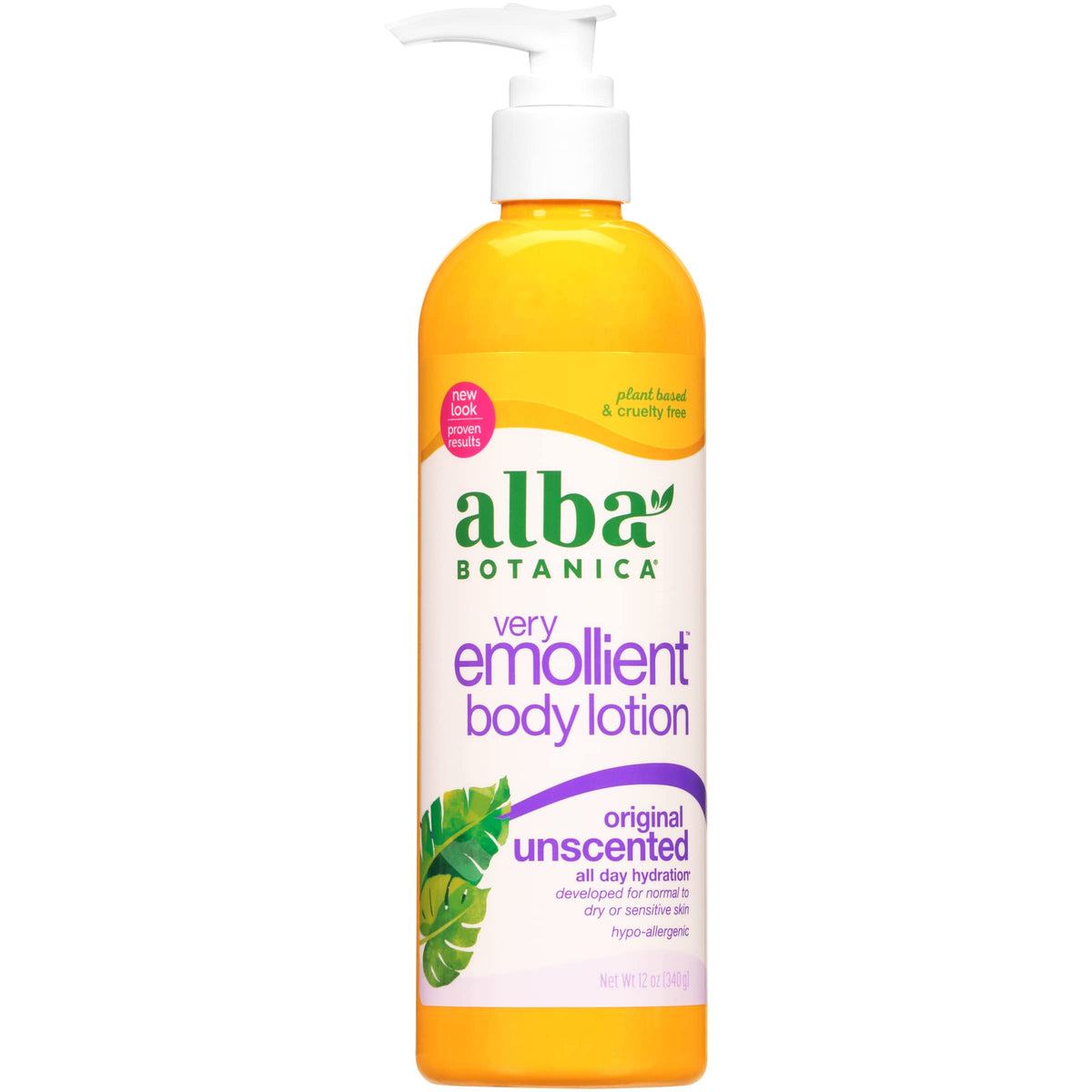 Alba Botanica Very Emollient Unscented Body Lotion, 32 Fl Oz - Hydrating Skin Moisturizer