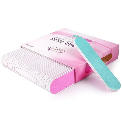 Pana 25Pcs Mini Nail Files - Double Sided Emery Board, 100/100 Grit, Pink/Teal For Man