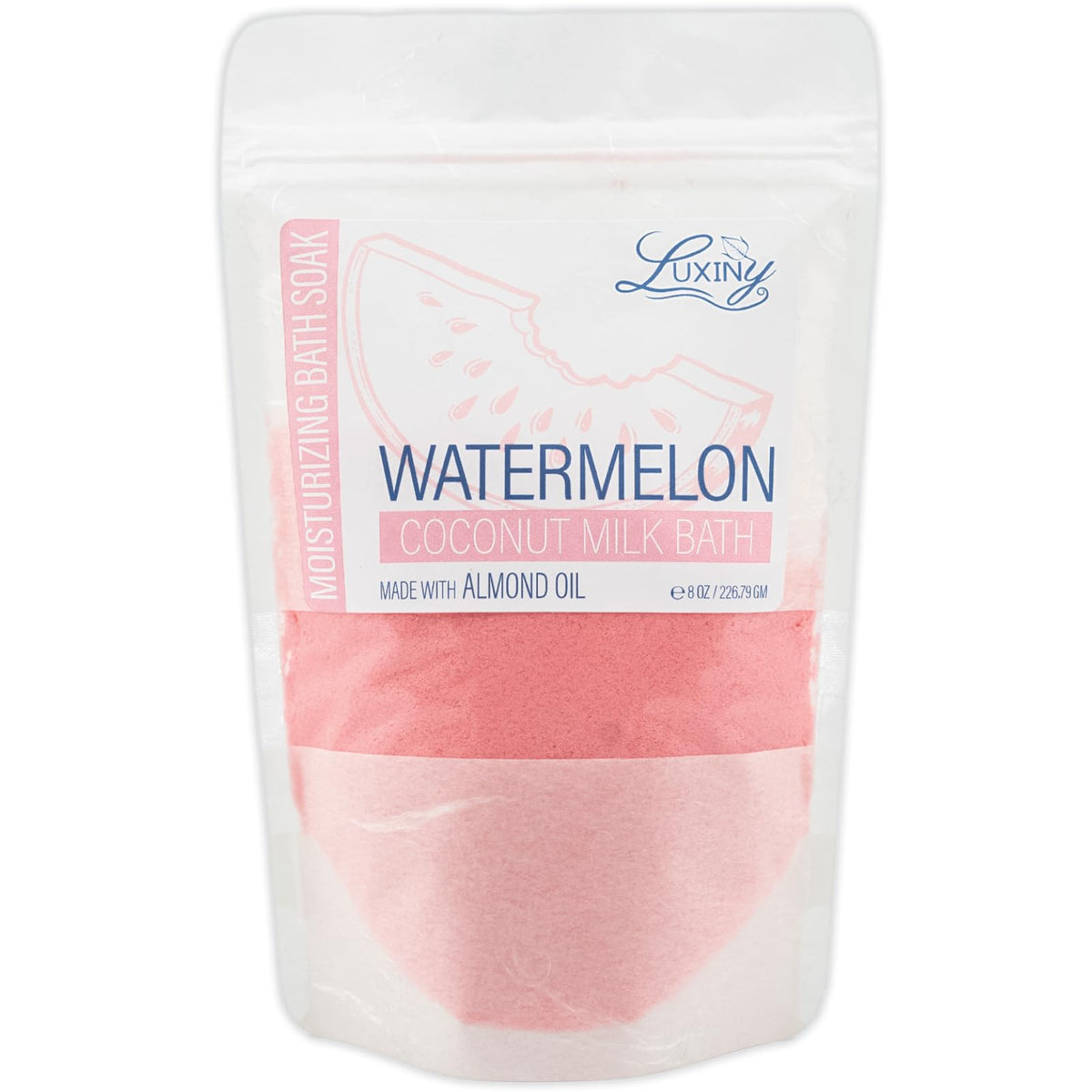 Luxiny Vegan Milk Bath Soak With Coconut Milk & Almond Oil - 8 Oz Watermelon Fizz