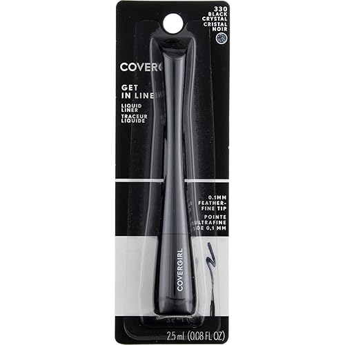 Covergirl Get In Line Liquid Eyeliner, Black Crystal, 0.08 Fl Oz, Pack Of 4