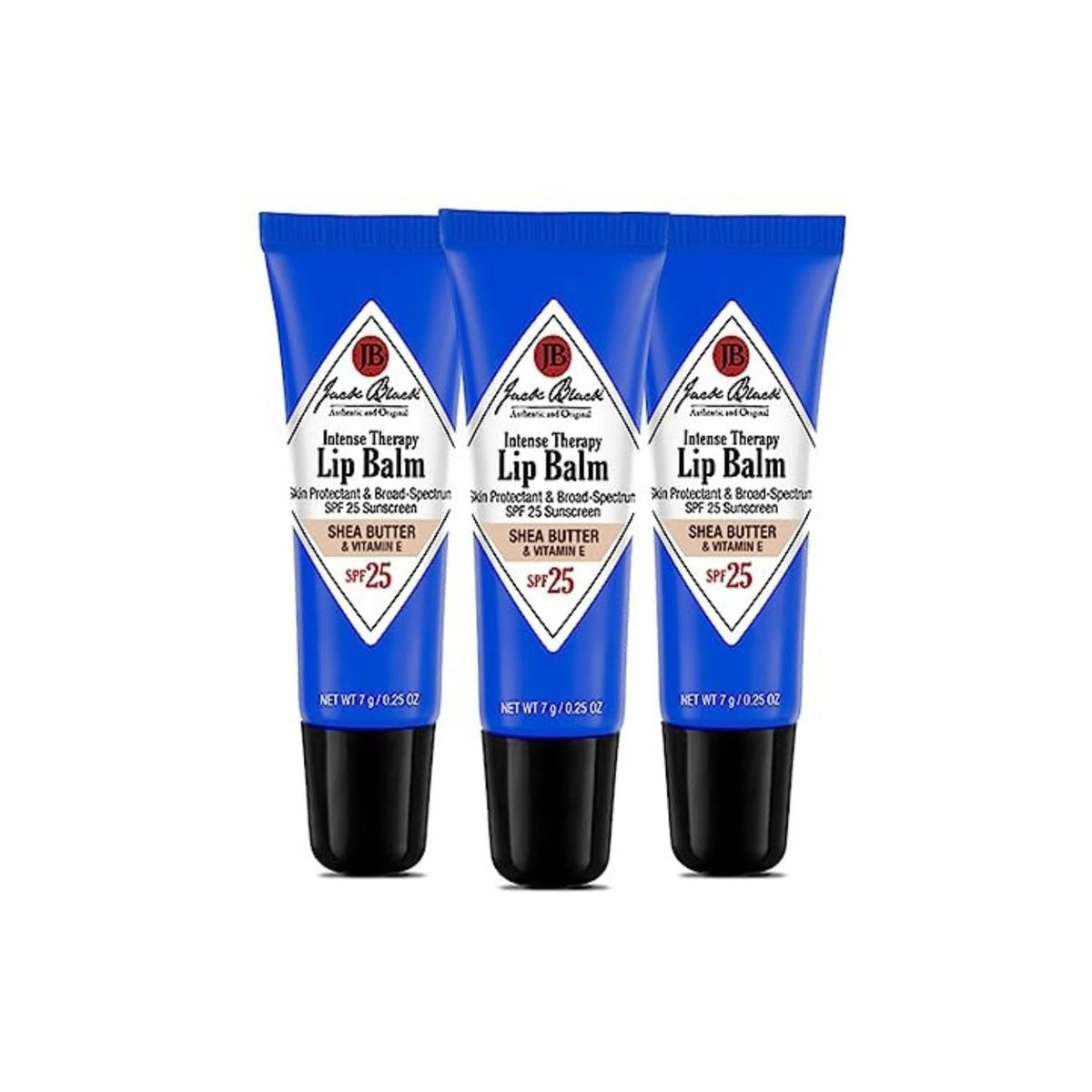 Jack Black Intense Therapy Lip Balm, Spf 25, Shea Butter, 0.25 Oz, Pack Of 3 - Hydrating