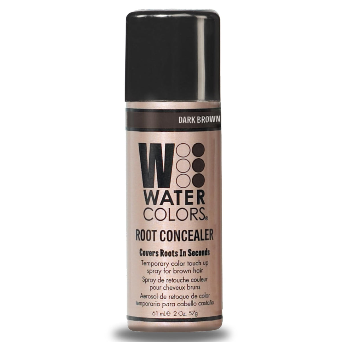 Watercolors Dark Brown Temporary Hair Touch Up Spray - Covers Gray Roots In Seconds, 2 Oz.