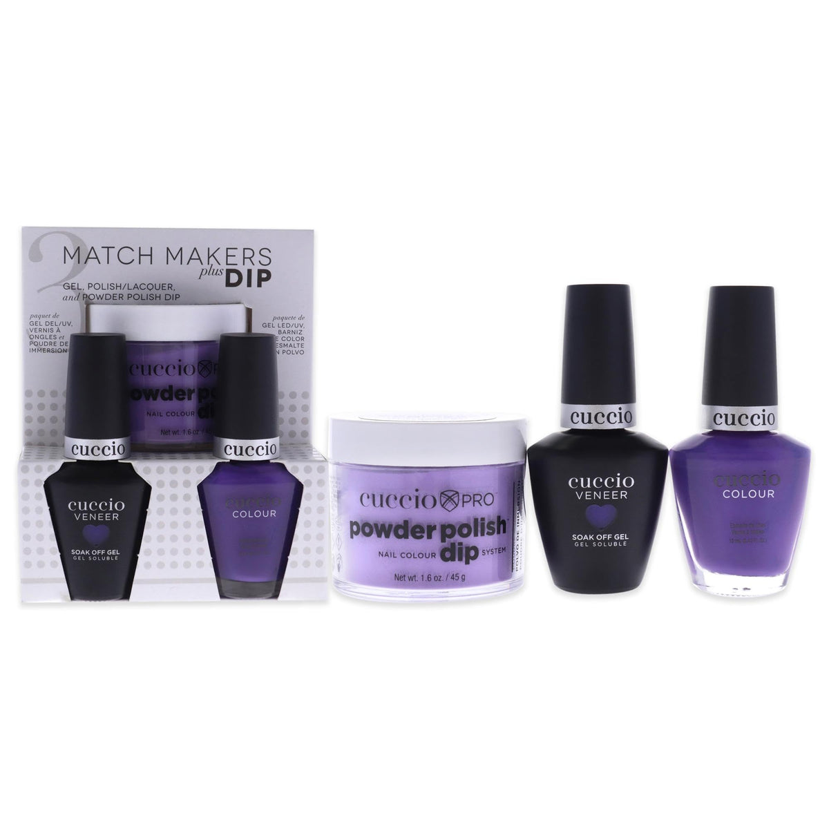 Cuccio Colour Matchmakers Nail Dip Kit - Water You Doing - 3 Count Mani-Pedi Coordination