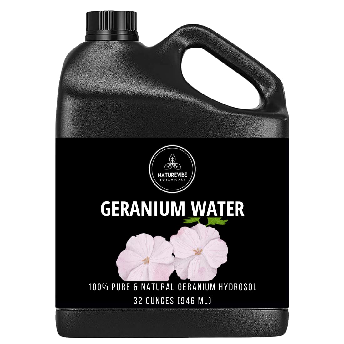 Naturevibe Botanicals Geranium Water - 32 Fl Oz 100% Pure For Skin & Hair Care