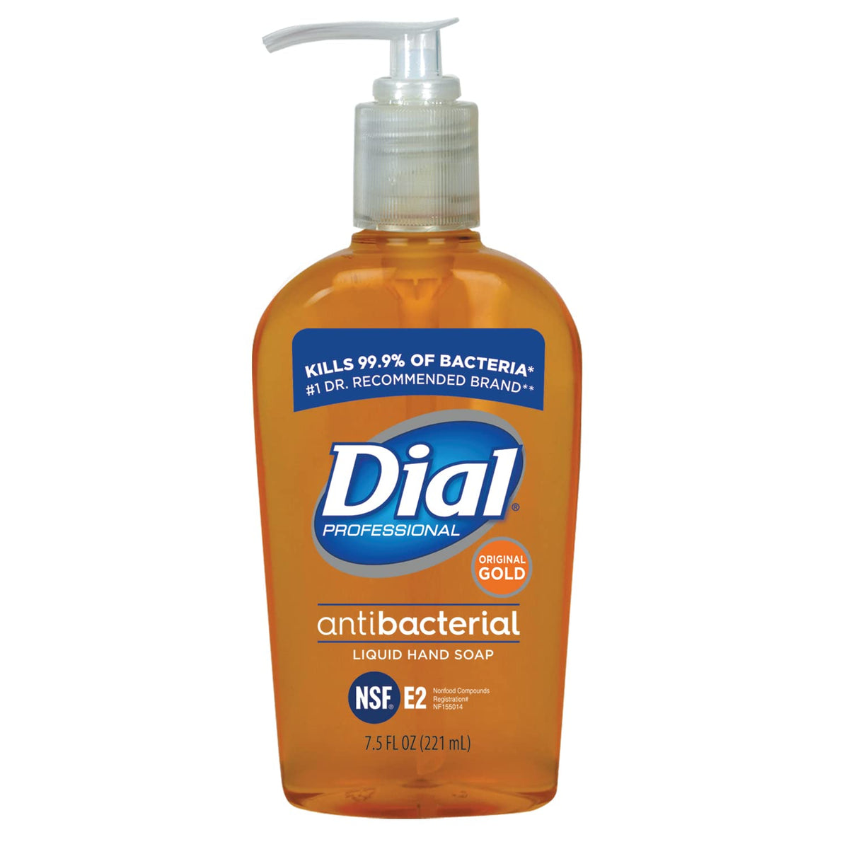 Dial Antibacterial Liquid Hand Soap, 7.5Oz Pump, Pack Of 12 - Gold, Bamboo Material