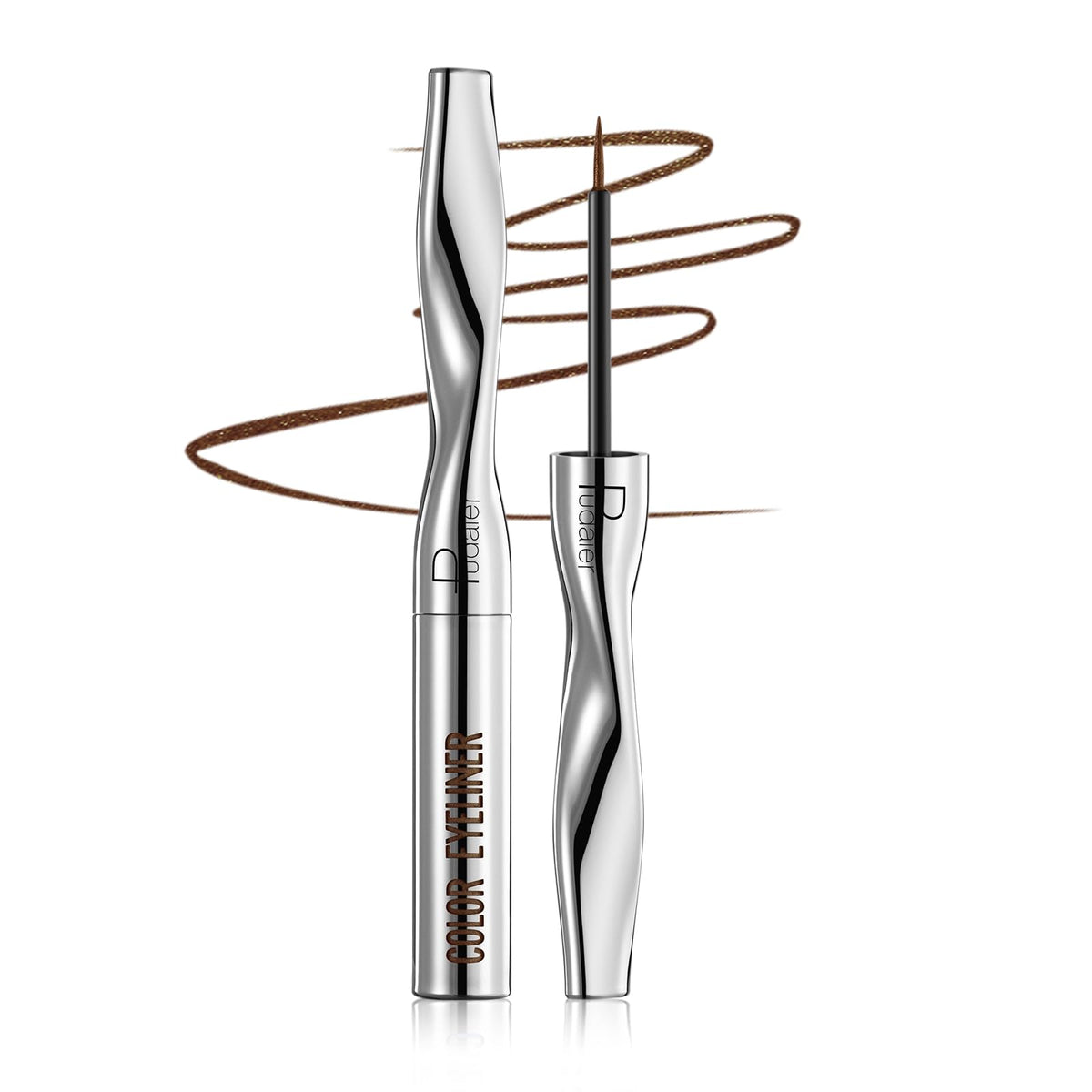 Lachava Glitter Brown Liquid Eyeliner - Waterproof, Long Lasting, No Flaking, Fine Tip Makeup