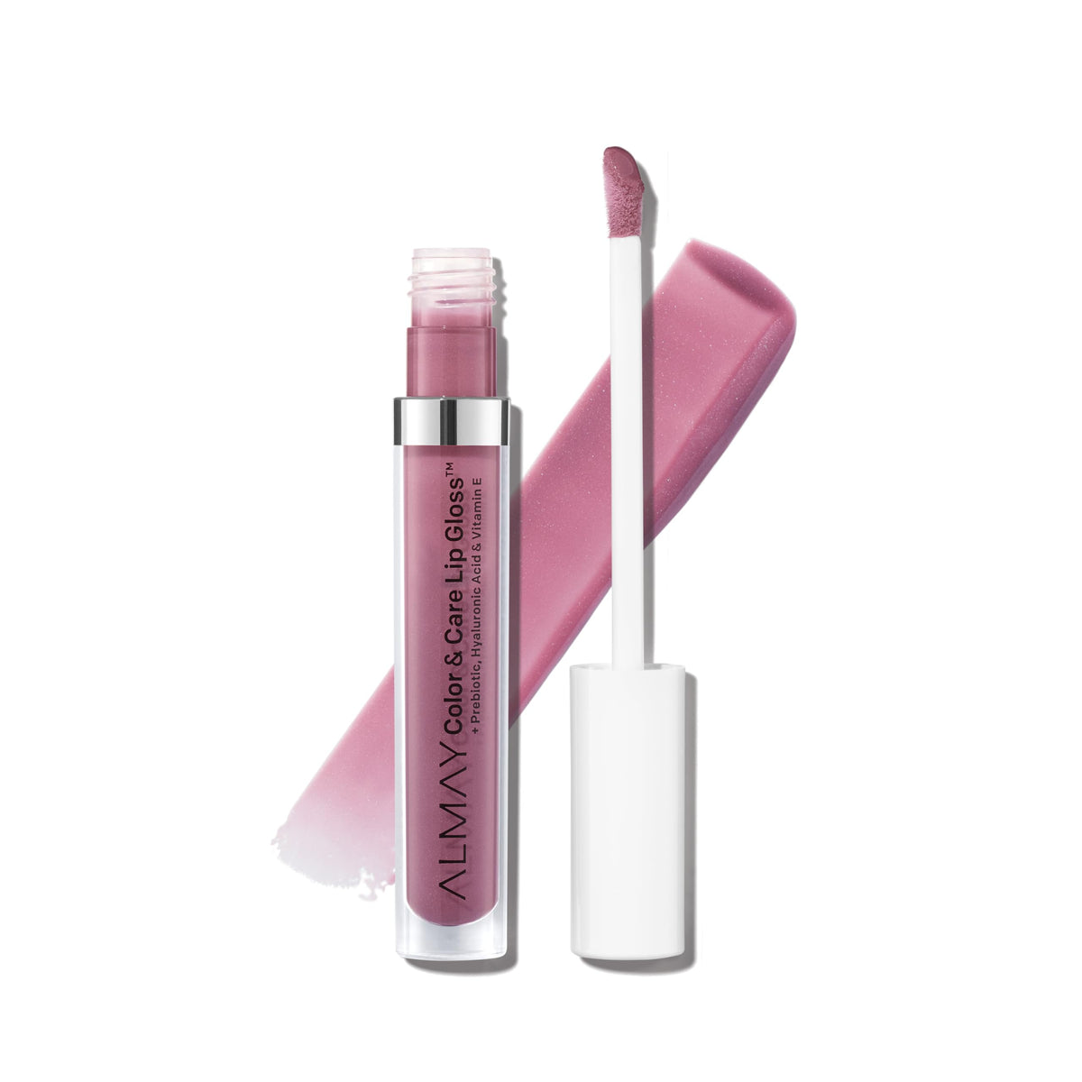 Almay Color & Care Hydrating Lip Gloss, 600 Lunar Blush, 0.1 Fl Oz, Prebiotic & Hyaluronic