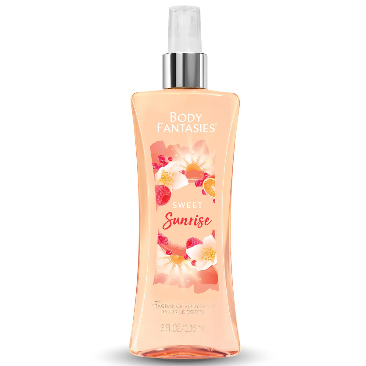 Body Fantasies Sweet Sunrise Fantasy Fragrance Body Spray, 8 Fl Oz - Refreshing Clear Scent for All-Day Wear