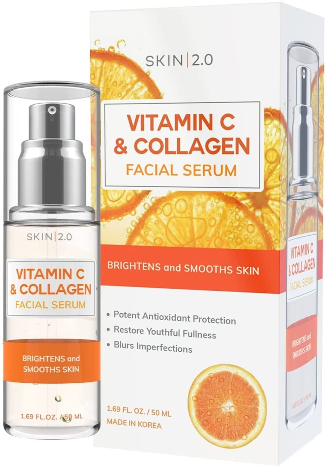 Skin 2.0 Vitamin C Serum - Anti-Aging, Brightening, Cruelty-Free Korean Skincare, 1.69