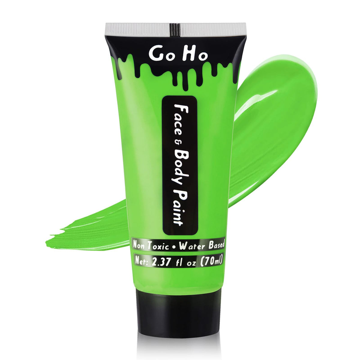 Go Ho Light Green Washable Face Body Paint - Water-Based Cream For Cosplay & Halloween 2.37Oz